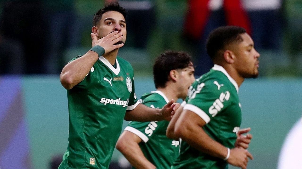 Flaco López comemora gol do Palmeiras