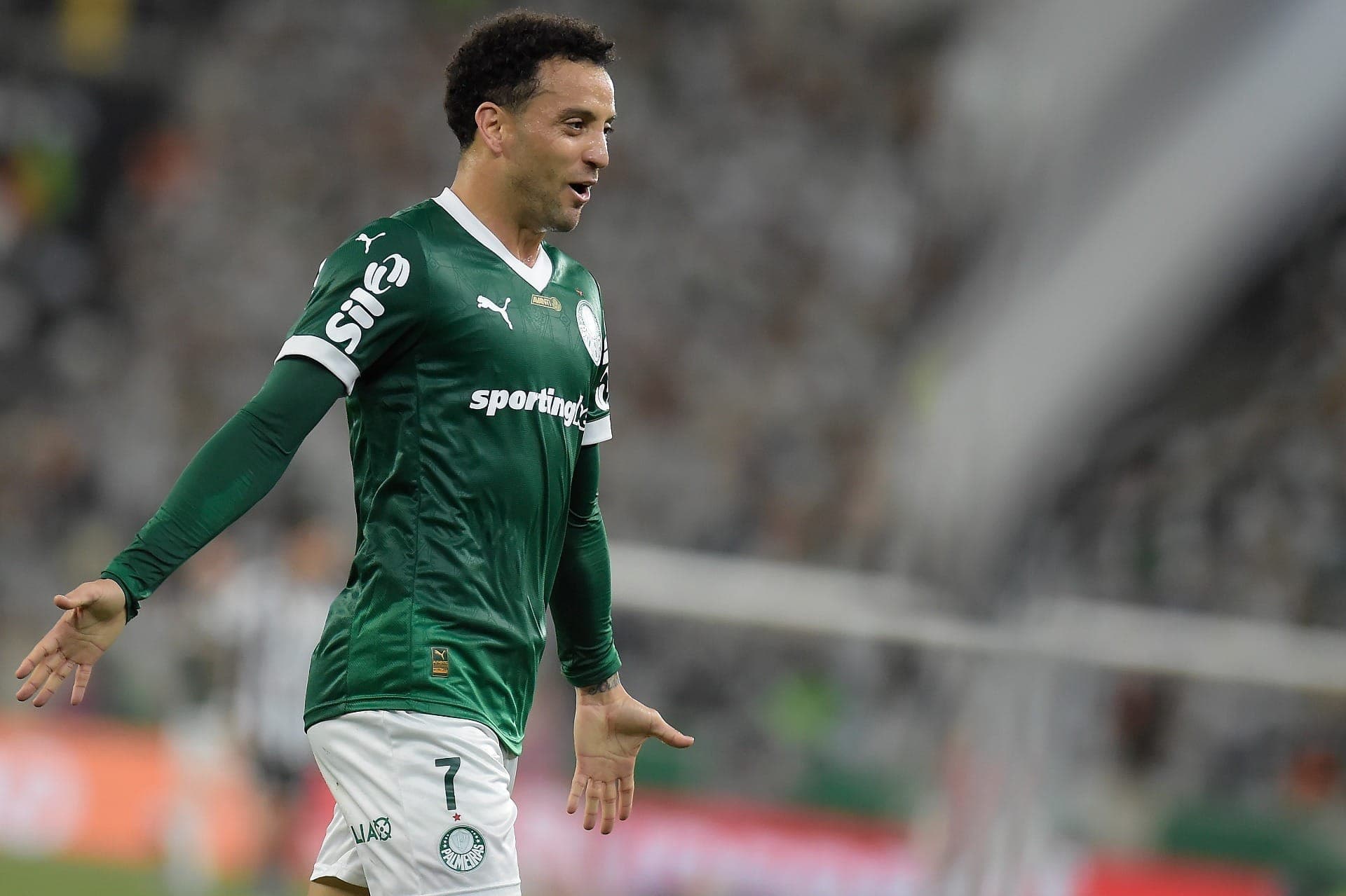 Felipe Anderson comemora gol do Palmeiras contra o Botafogo