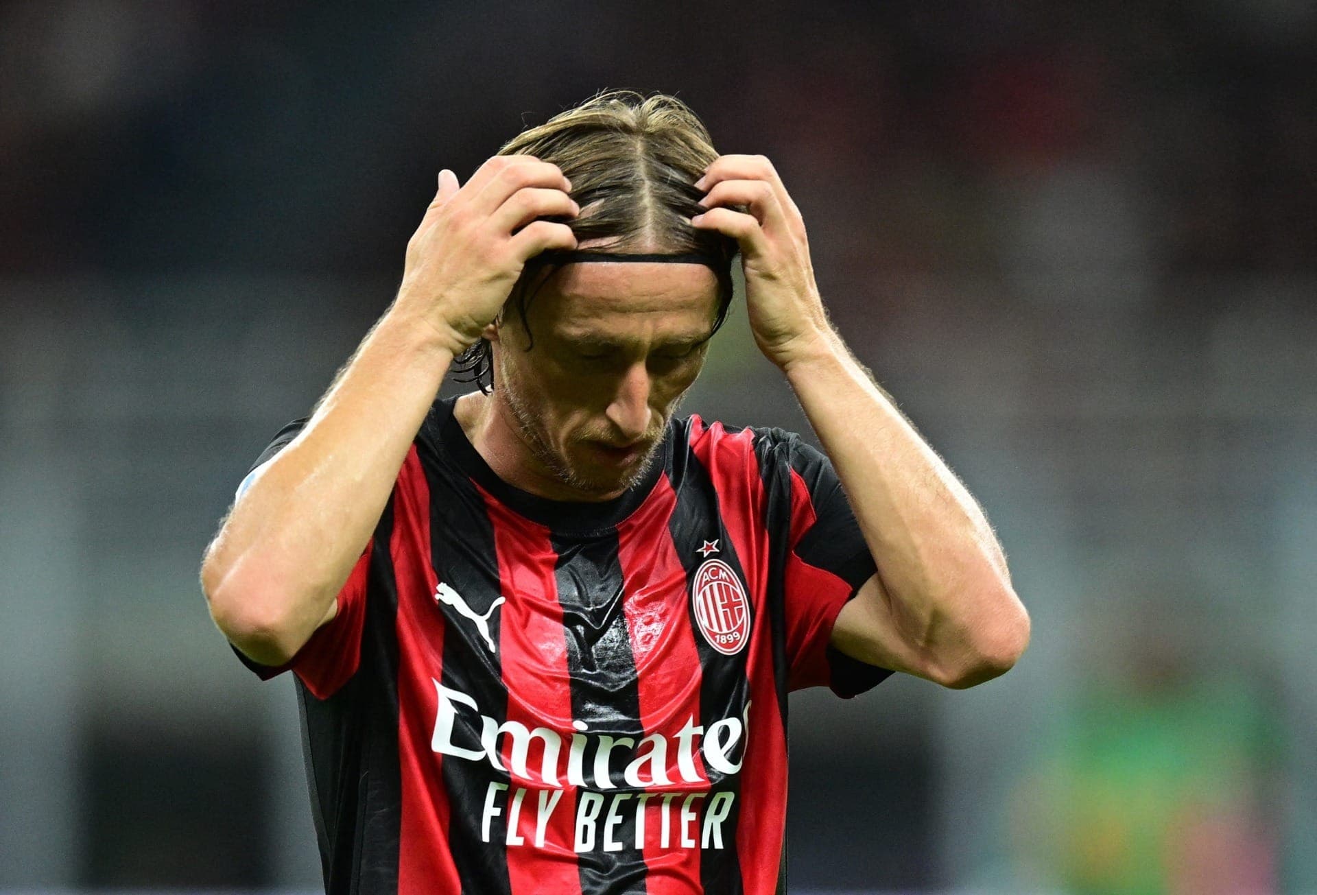 Luka Modric em derrota do Milan