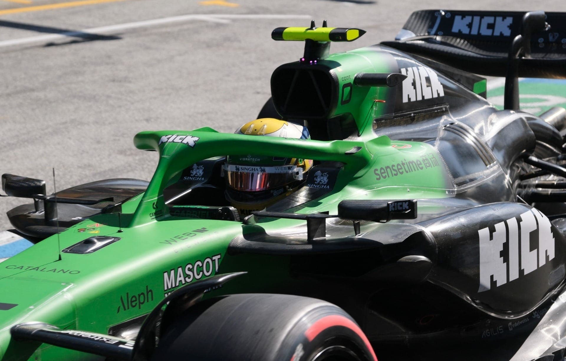Gabriel Bortoleto, da Sauber, no treino classificatório do GP da Holanda de F1
