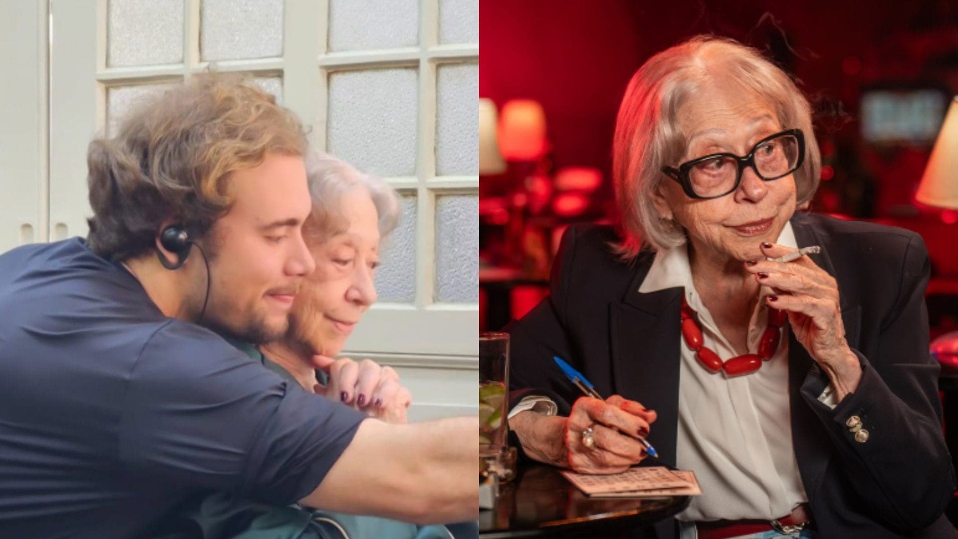Fernanda Montenegro ao lado do neto