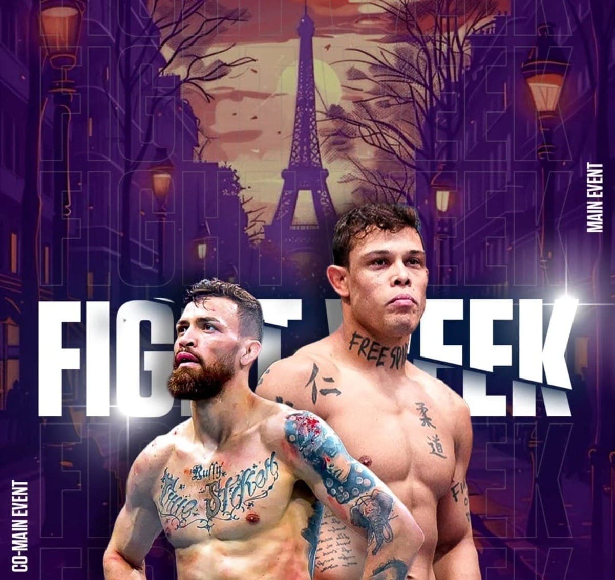 Ruffy e Borralho farão as lutas principais do UFC Paris