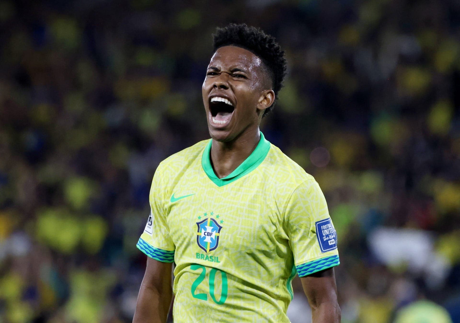 Estêvão fez seu primeiro gol pela Seleção Brasileira