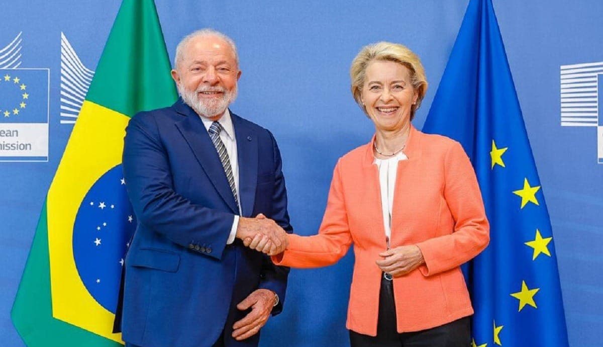 Lula e Ursula von der Leyen, presidente da Comissão Europeia