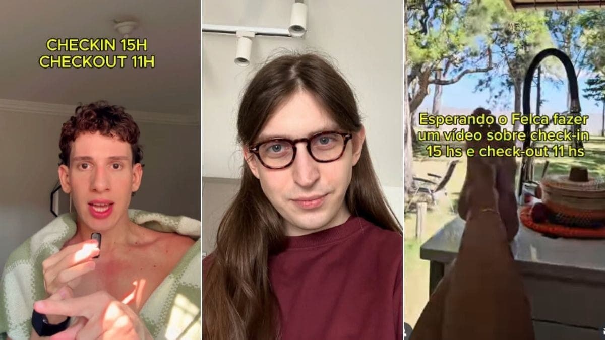 Internet faz meme com Felca para criticar check-in e check-out em horários não convidativos