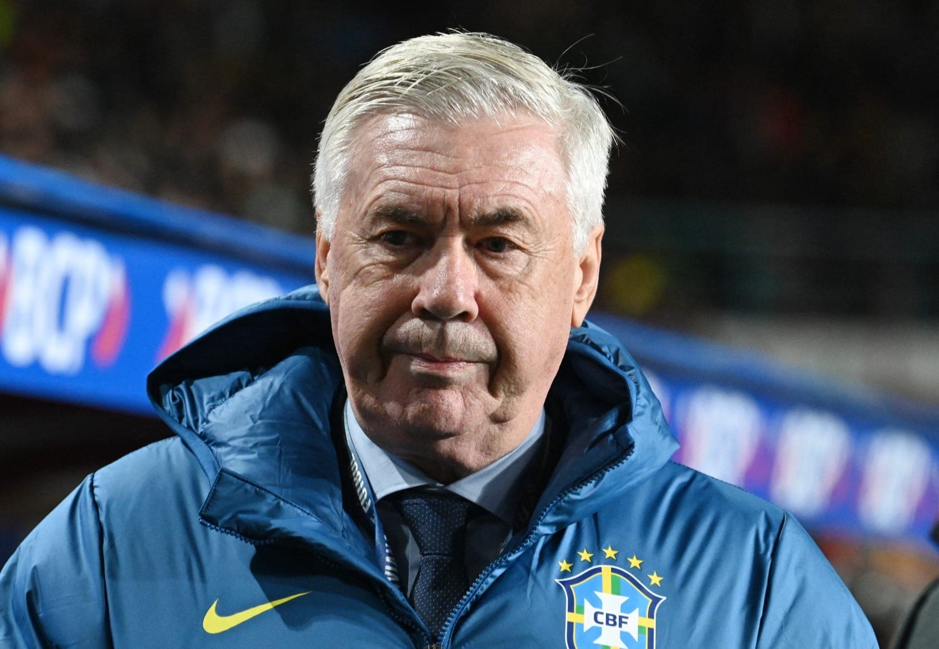 Ancelotti sofreu a 1ª derrota no comando da Seleção Brasileira