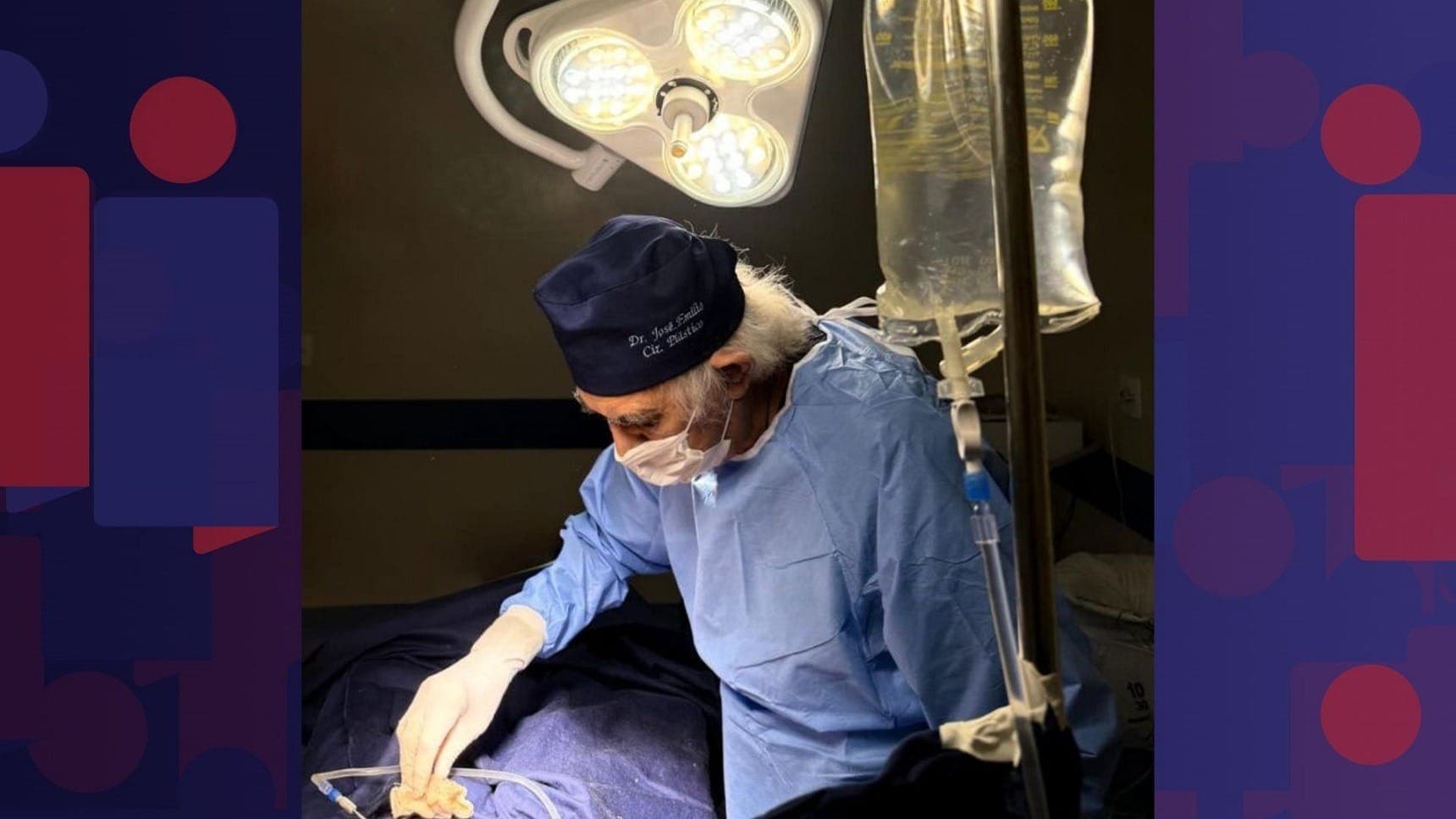 O documento mostra que a lesão foi causada pelo instrumento cirúrgico chamado cânula operado pelo médico.
