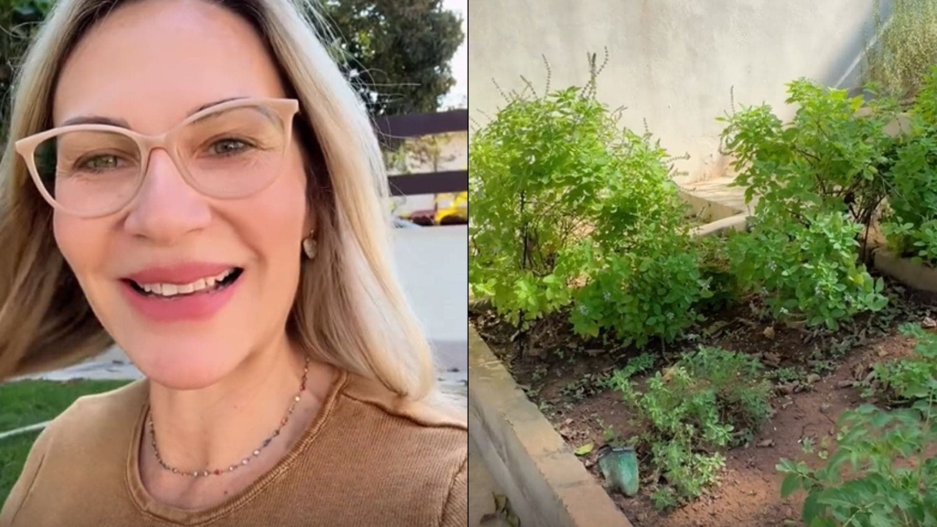 Daniela mostrou horta em casa