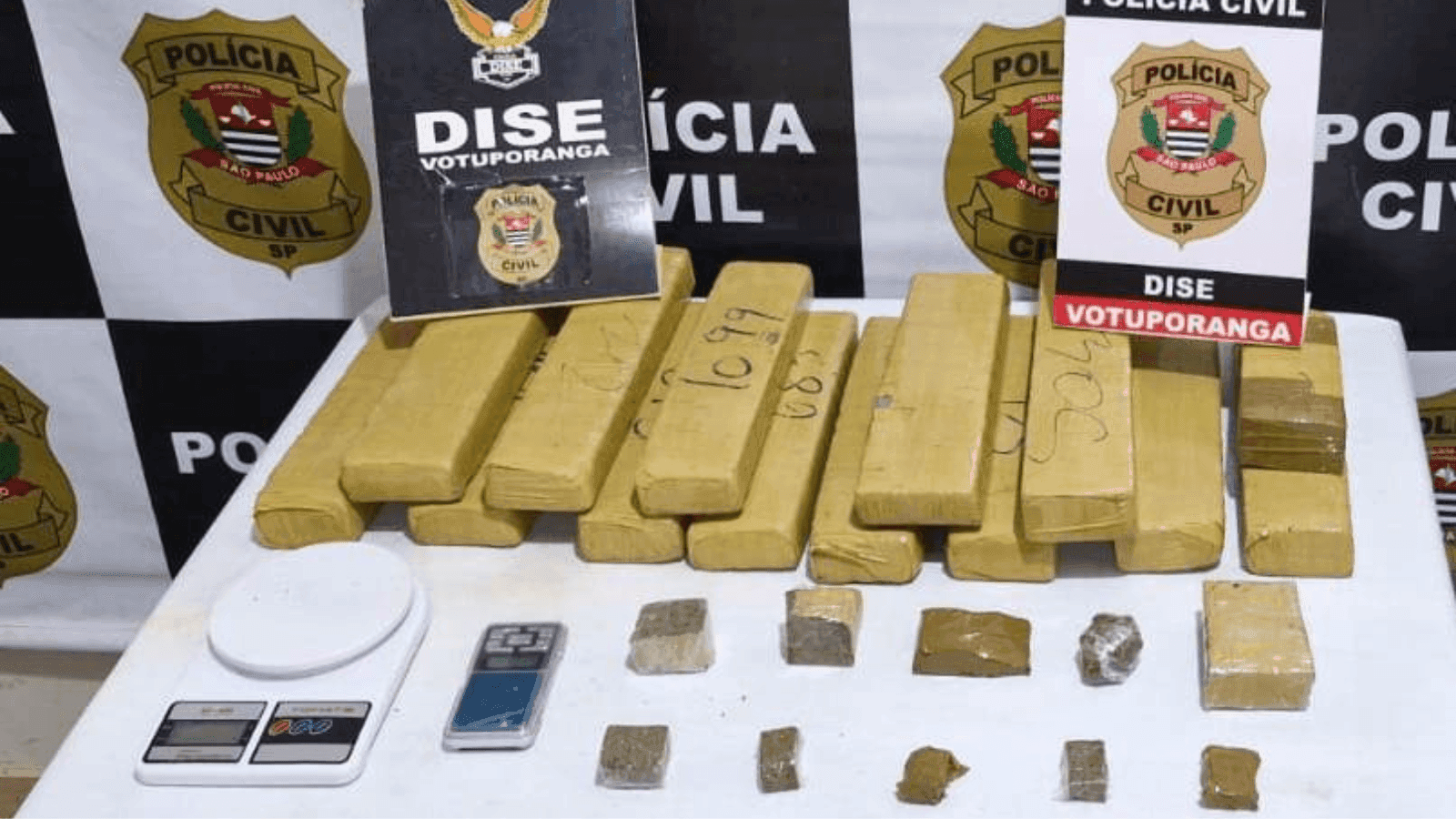 A droga estava escondida em duas mochilas do suspeito