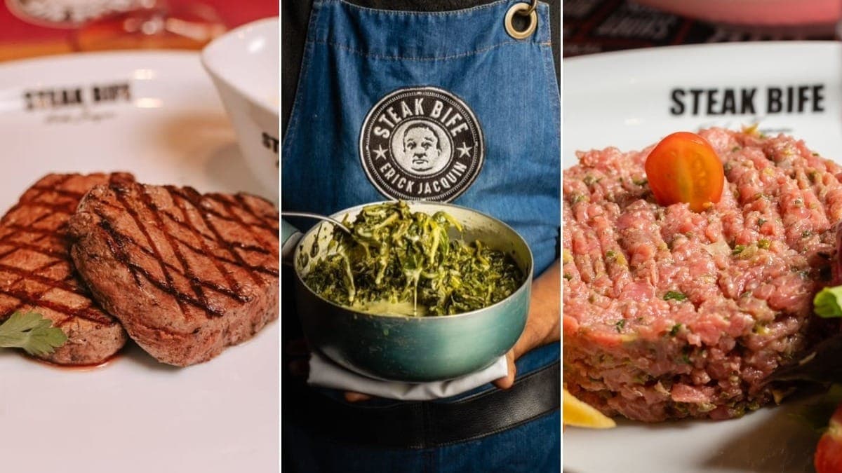 Pratos do Steak Bife, restaurante de carnes de Jacquin