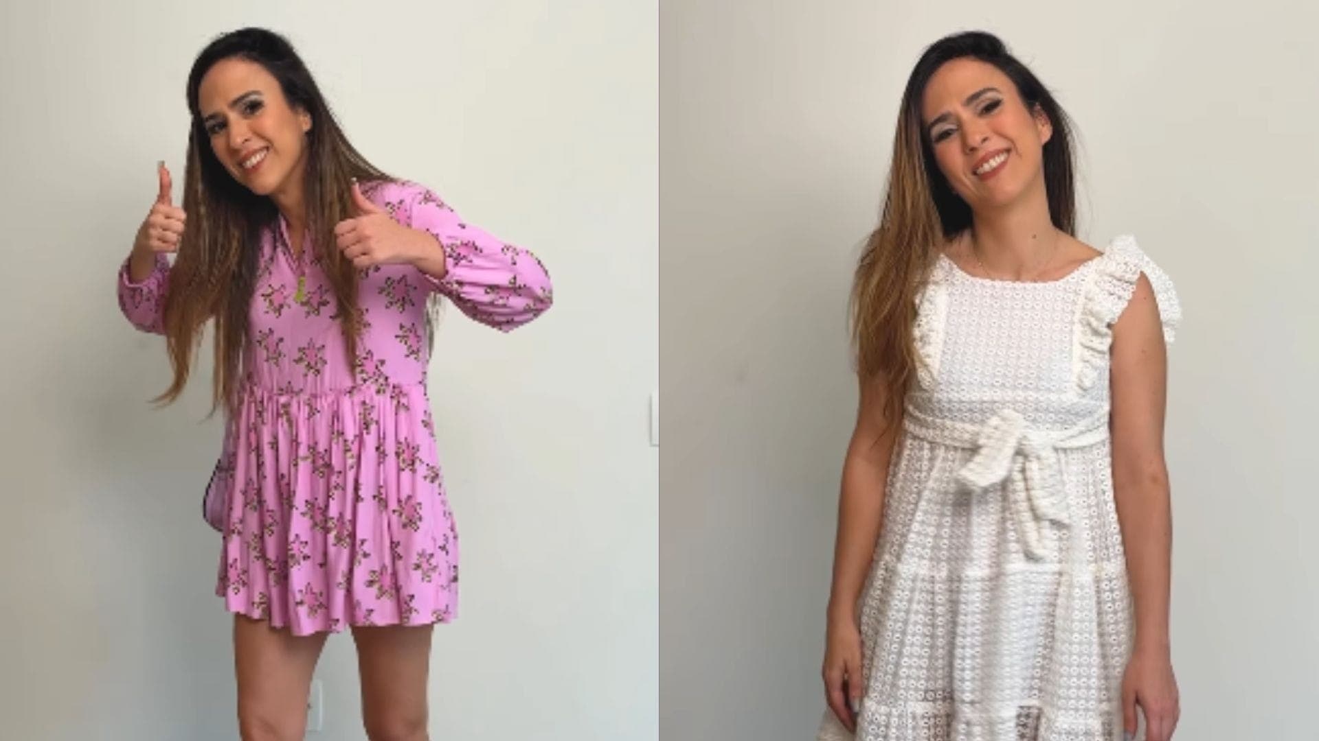 Tatá Werneck com as roupas da filha, Clara Maria, de cinco anos