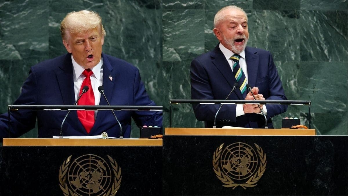 Donald Trump e Lula durante Assembleia Geral da ONU