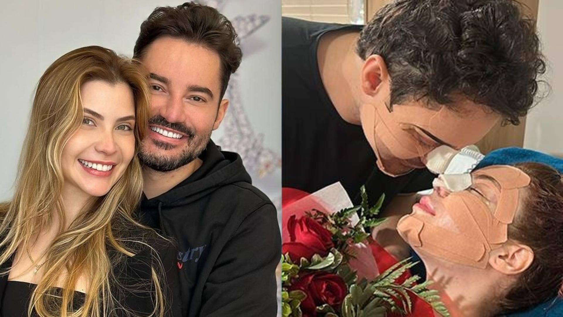 Fernando Zor e Lara Bissi passaram por rinoplastia em casal