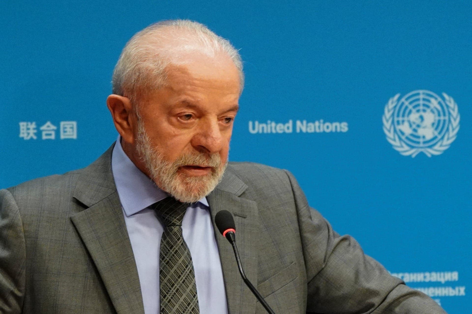 Presidente Lula durante coletiva na ONU