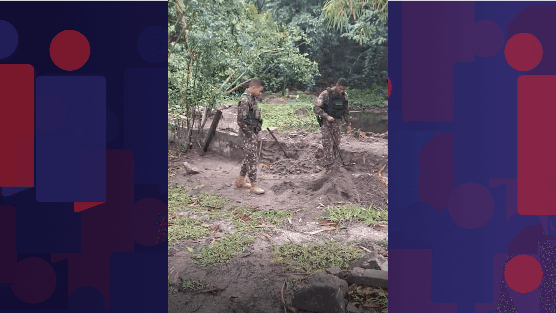 O objeto foi identificado como uma munição de 105mm utilizada em obuseiros