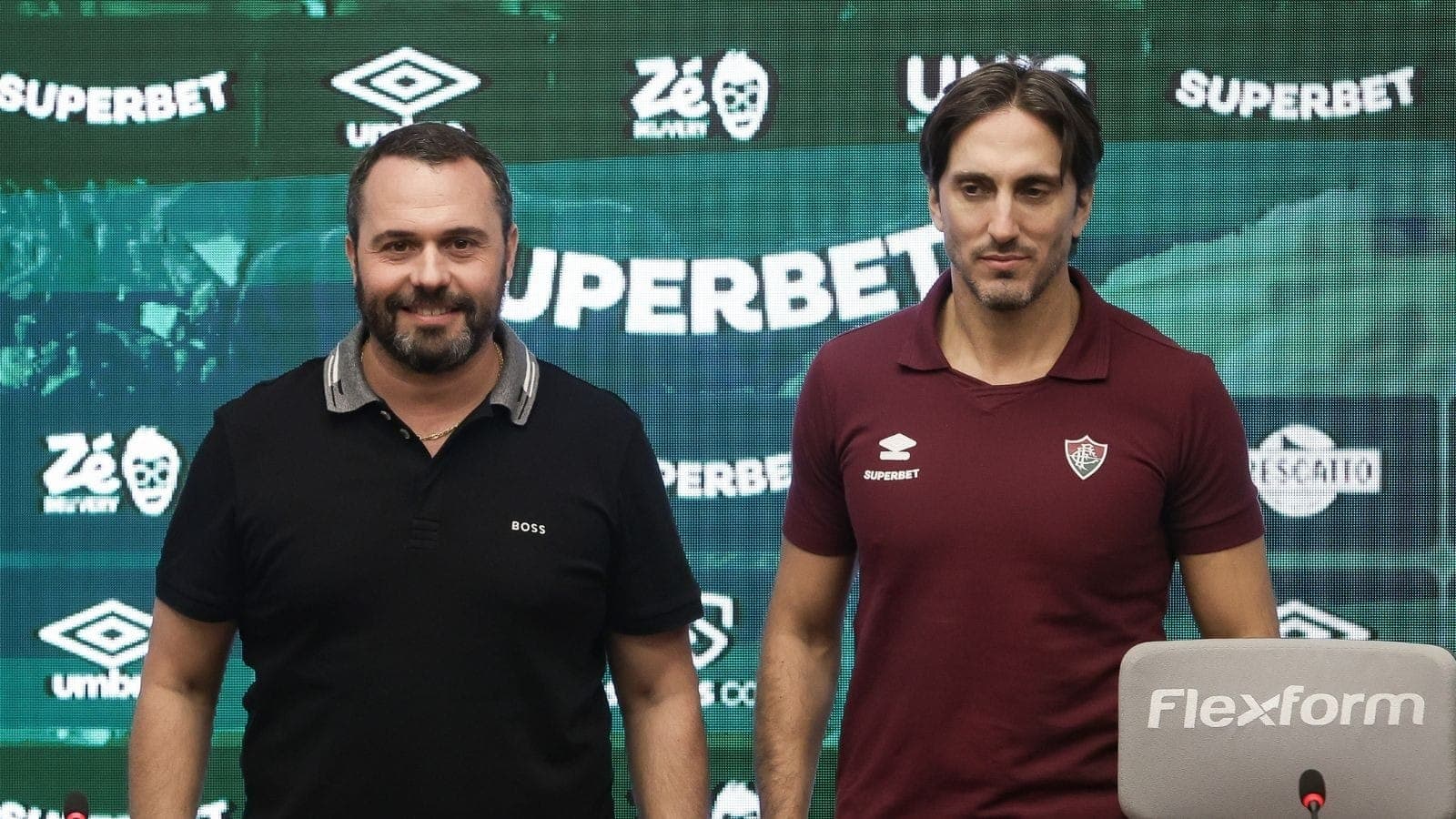 Mario Bittencourt e Luis Zubeldia, novo técnico do Fluminense