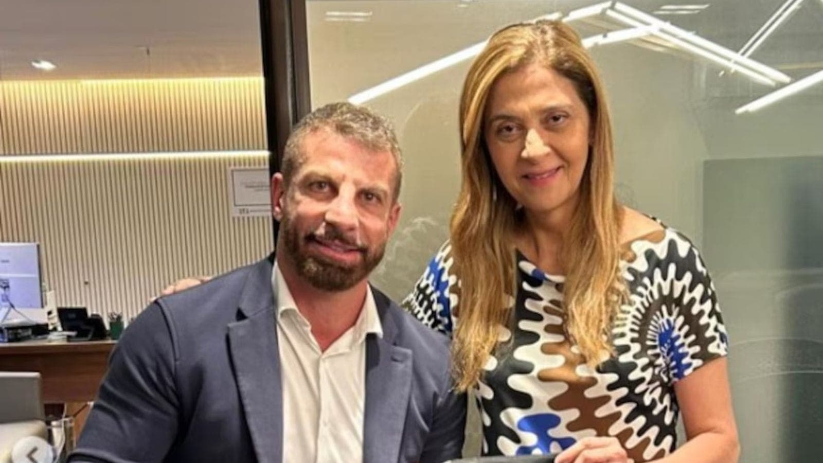 Pedrinho e Leila Pereira, presidentes de Vasco e Palmeiras