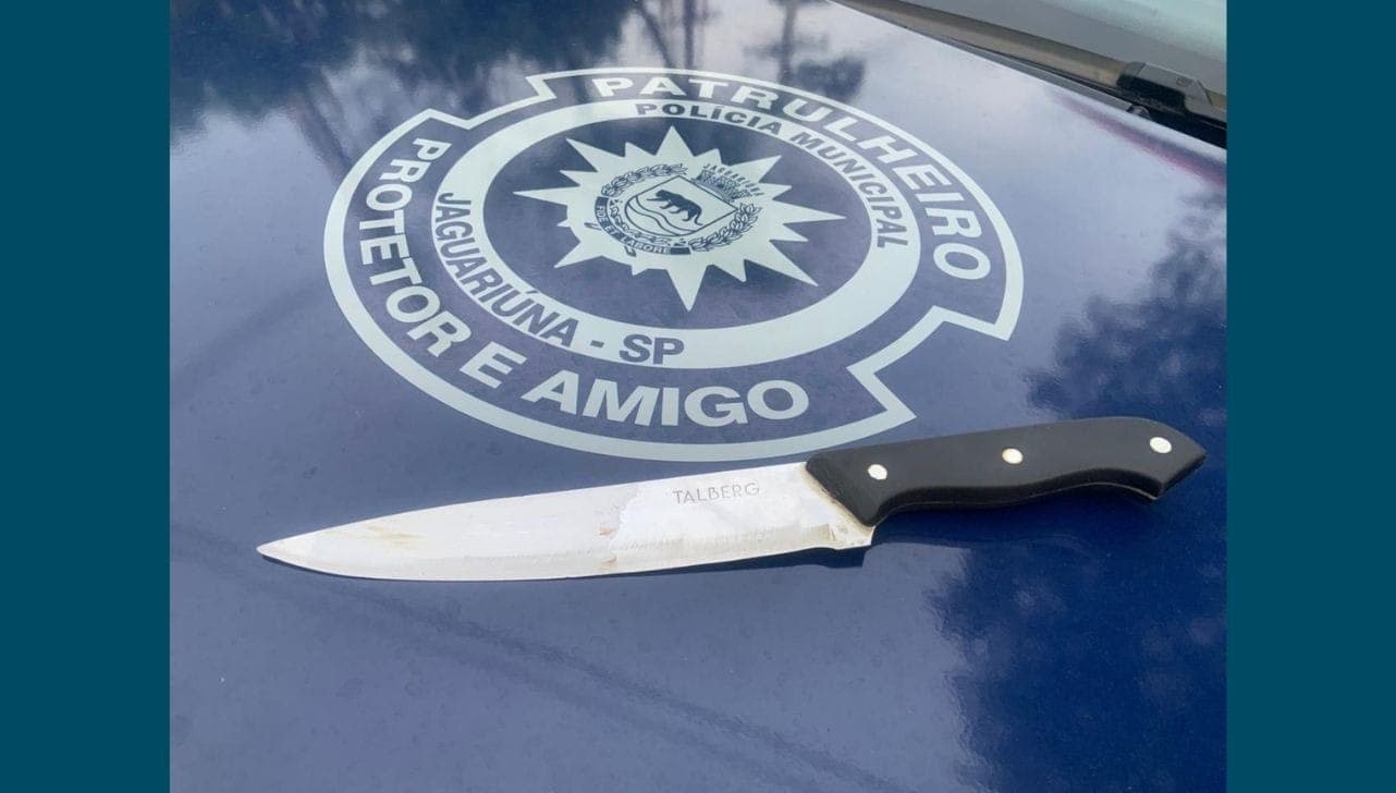 A mulher entregou à GM a faca usada para ferir o marido