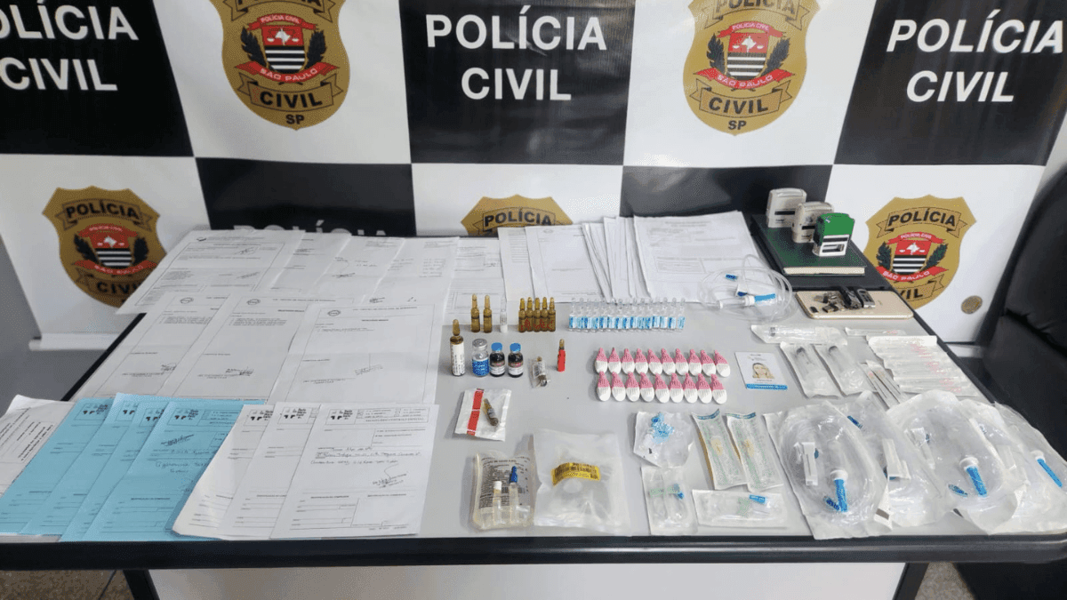 Produtos apreendidos durante o cumprimento de mandado