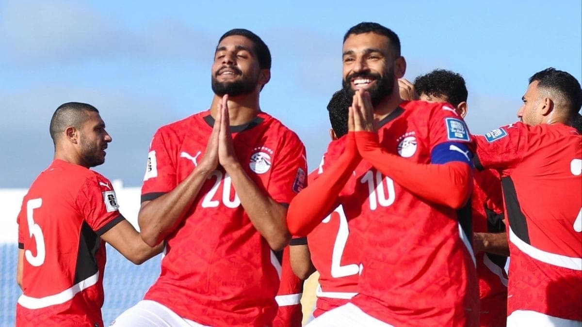 Salah comemora gol em classificação do Egito para Copa do Mundo 2026