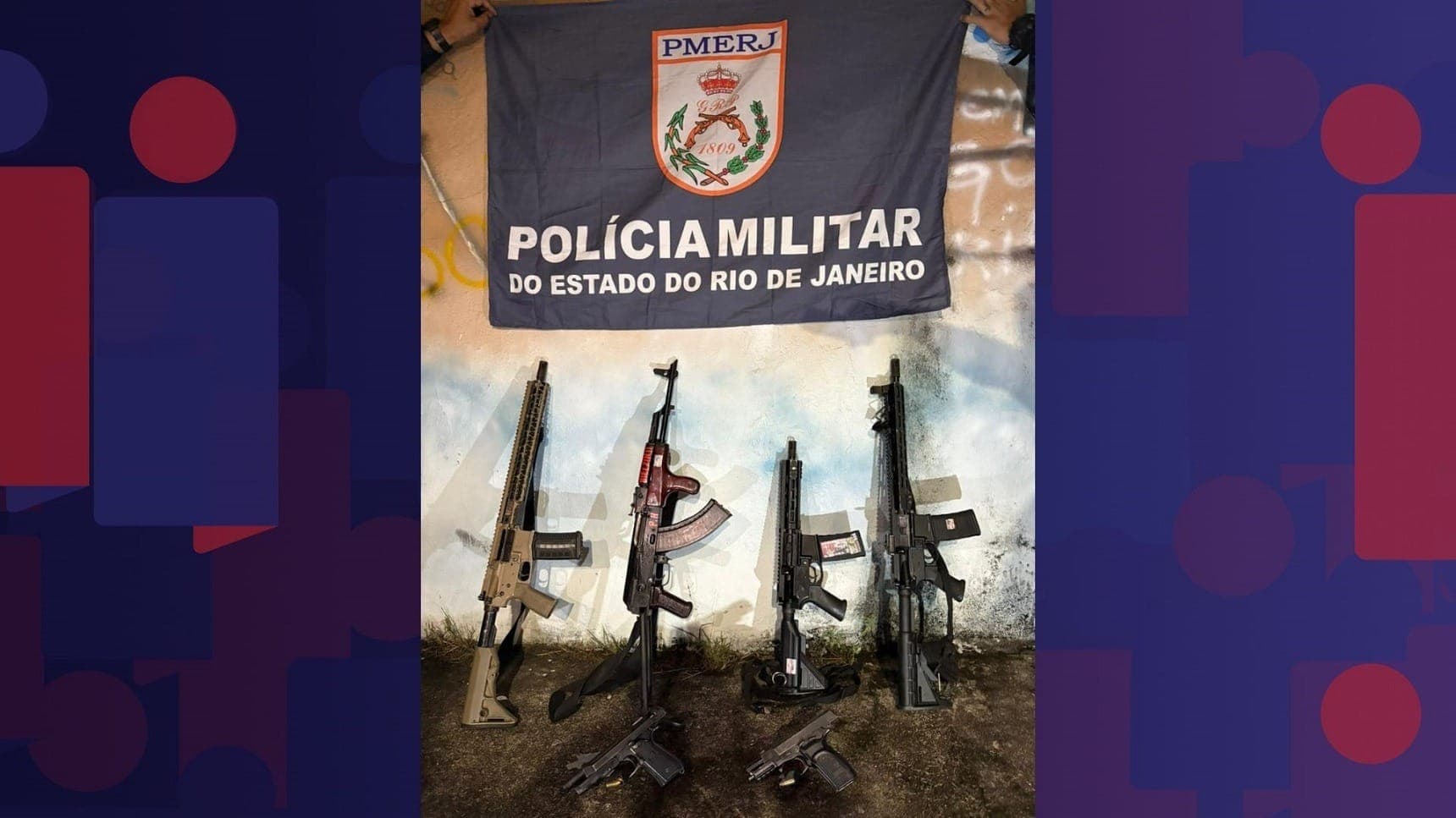 Policiais ainda apreenderam quatro fuzis e duas pistolas