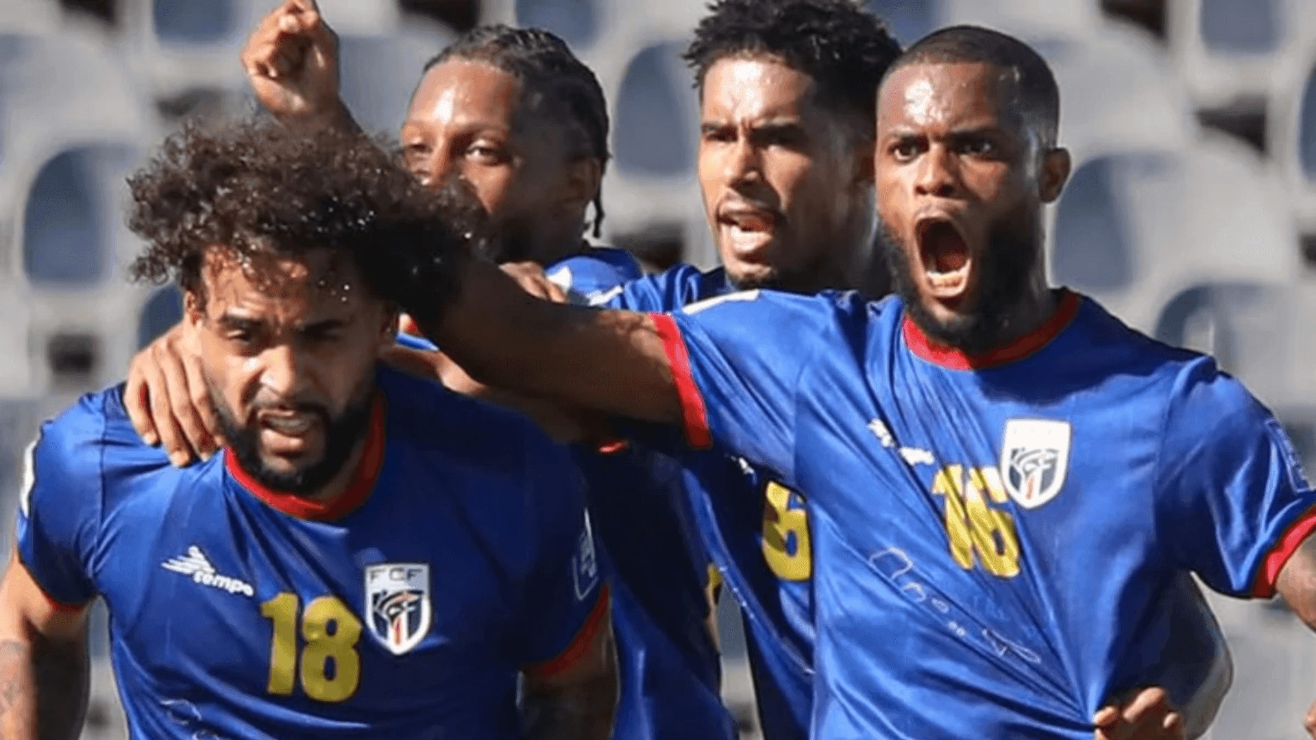 Jogadores de Cabo Verde comemoram a vaga inédita para a Copa do Mundo de 2026 após vitória sobre eSwatini