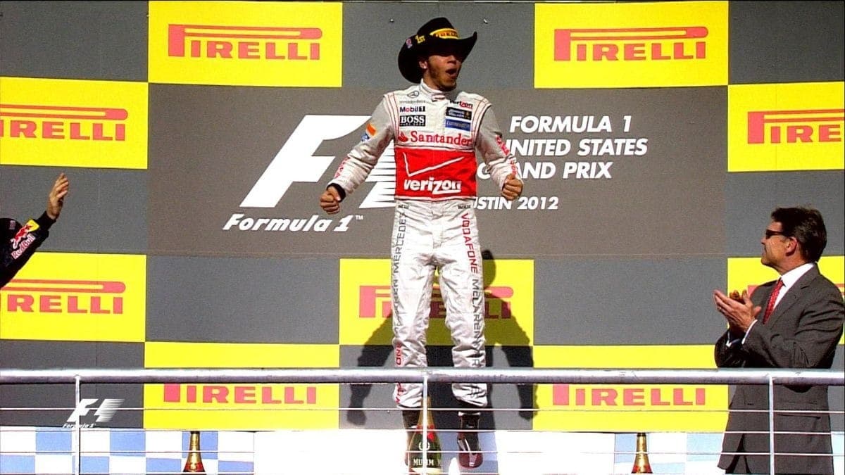 Hamilton venceu pela última vez com a McLaren no retorno da F1 aos Estados Unidos em 2012