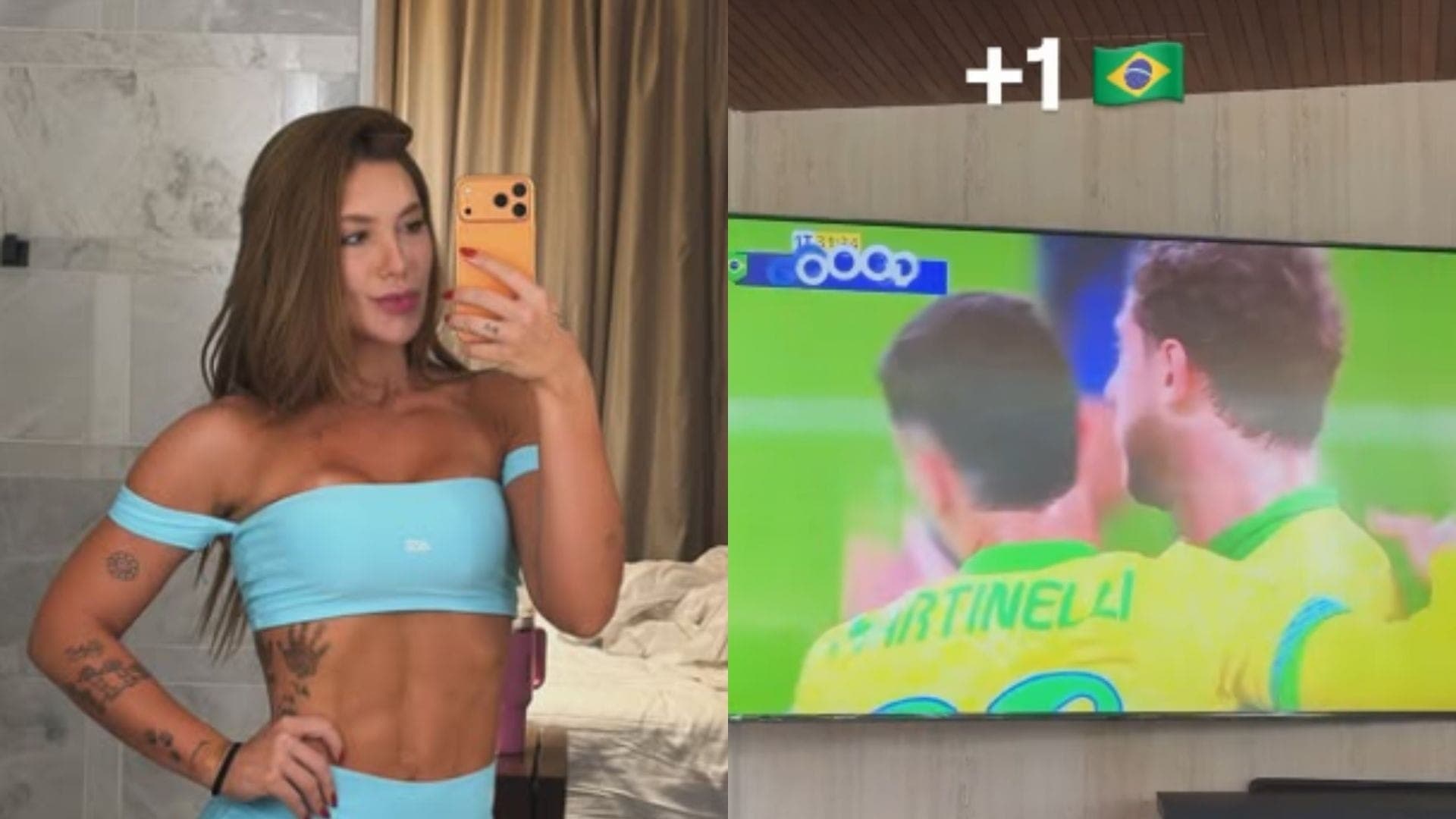 Virgínia Fonseca acompanha jogo da Seleção Brasileira