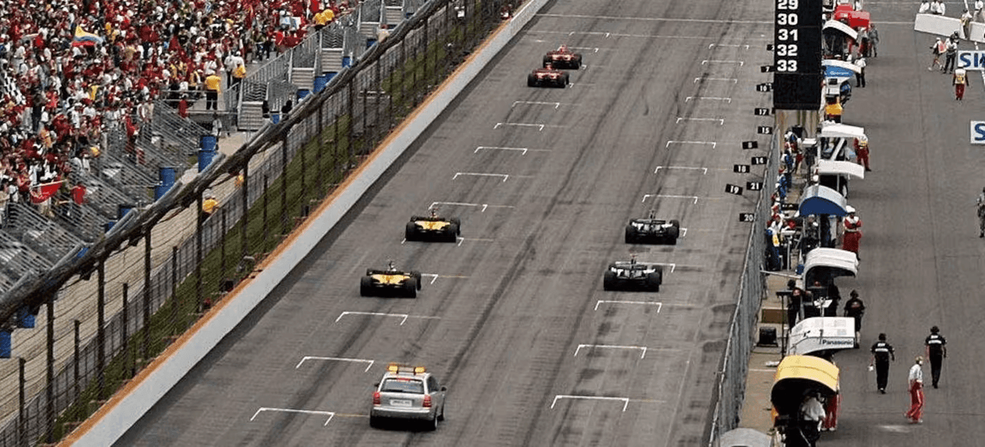 Largada do GP dos Estados Unidos de 2006 contou apenas com os carros da Ferrari, Jordan e Minardi