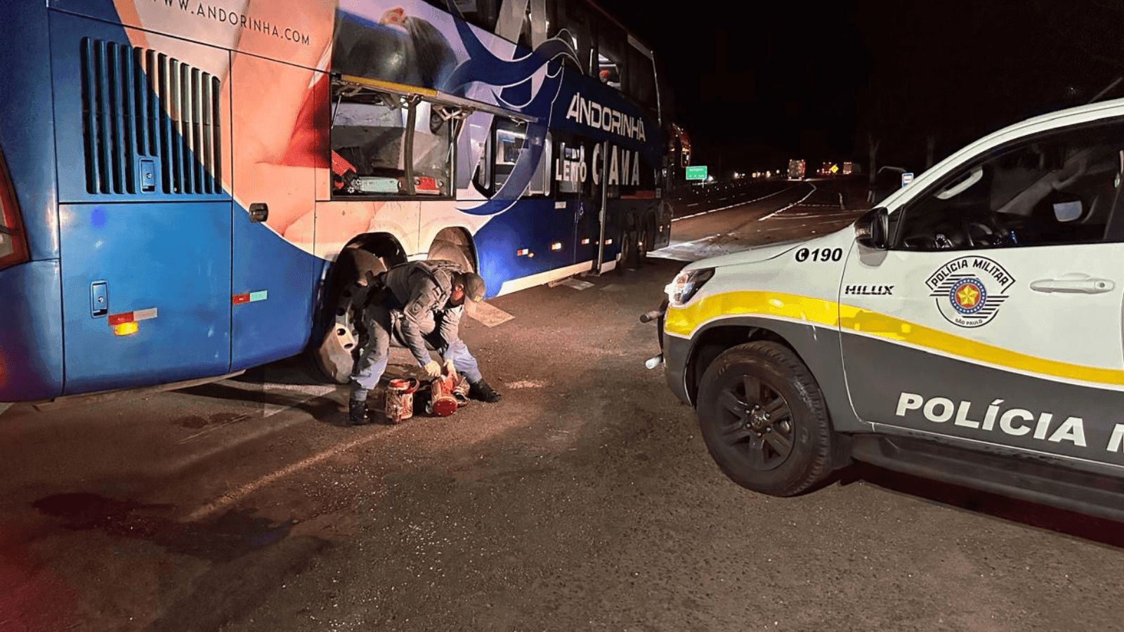 O suspeito estava dentro de um ônibus de linha interestadual