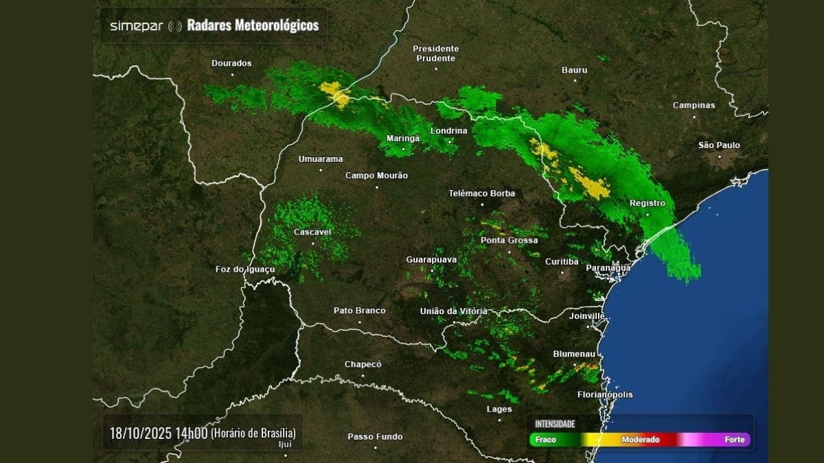 Curitiba terá mínima de 8 °C neste domingo (19). Há chance de garoa no Leste do estado, segundo o Simepar. Demais regiões terão tempo firme.