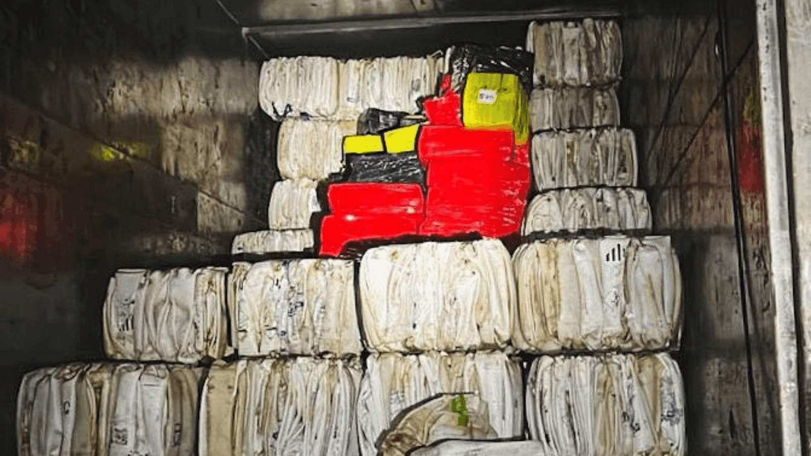 A droga estava escondida em carga de embalagens de agrotóxico