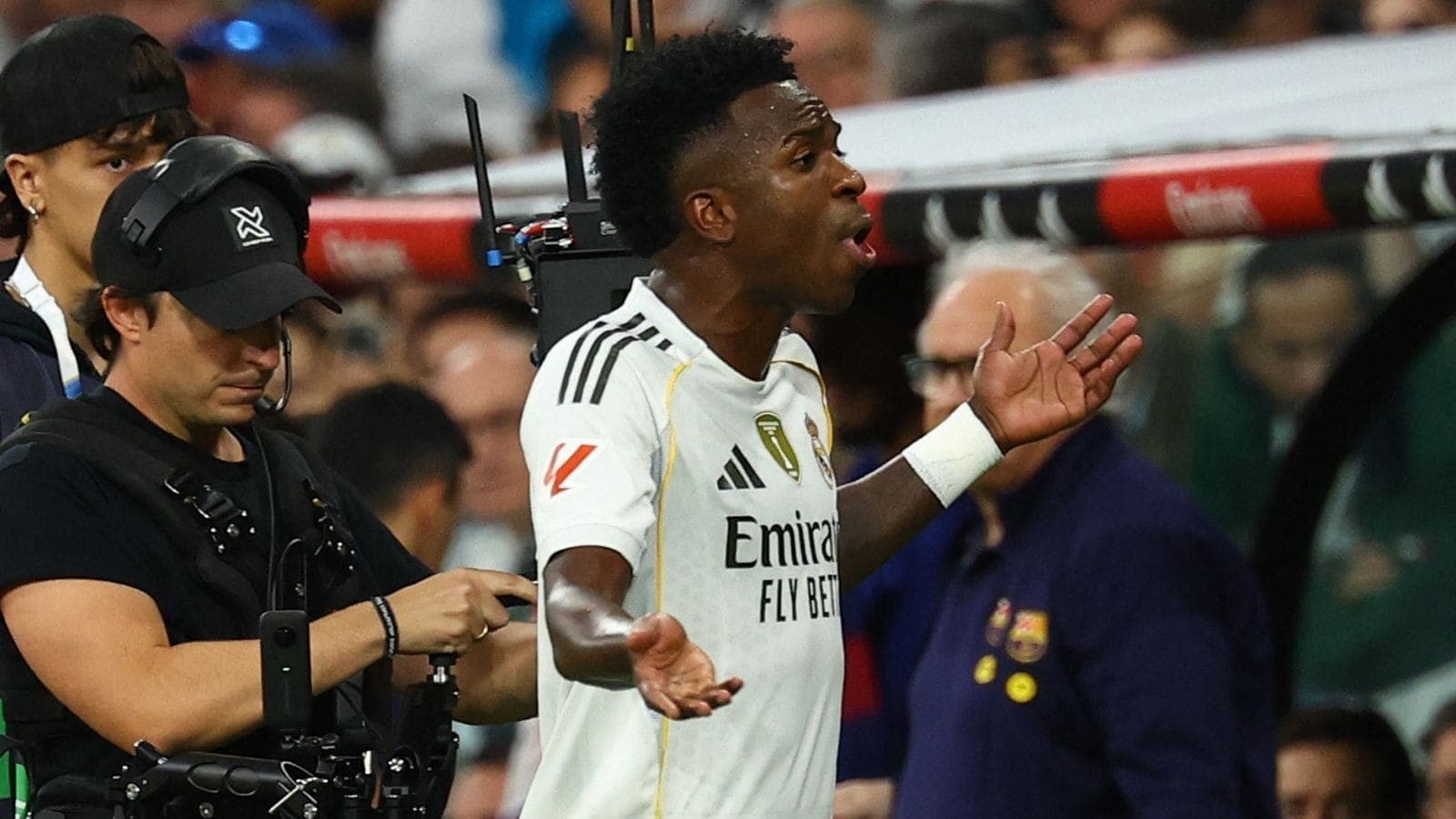 Vinicius Junior, atacante do Real Madrid, contra o Barcelona