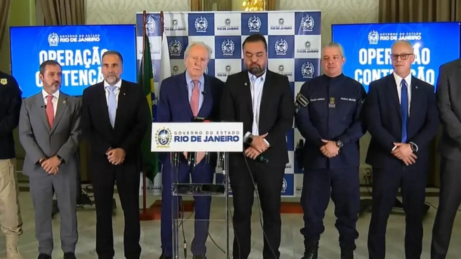 Ministro da justiça Ricardo Lewandowski e o governador do Rio de Janeiro Cláudio Castro
