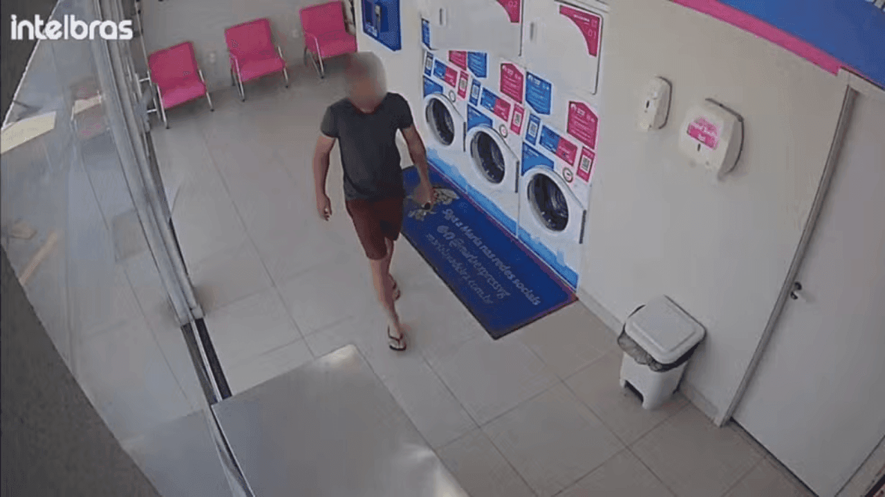 Homem furta cestos de roupas 3 vezes no mesmo lugar