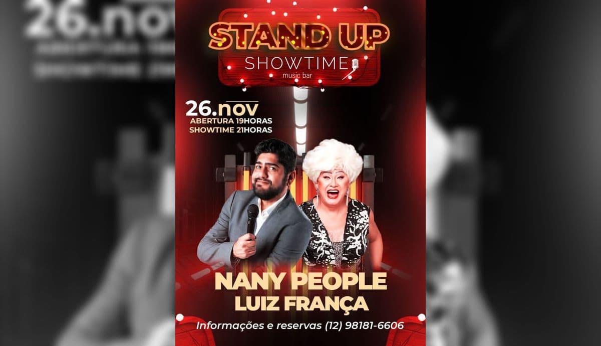 Luiz França Convida Nanny People em Show de Stand-Up em São José dos Campos