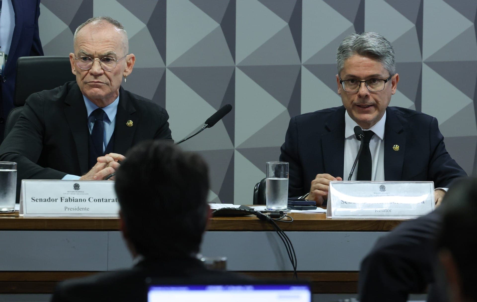 Fabiano Contarato, presidente, e Alessandro Vieira, relator da CPI do Crime Organizado