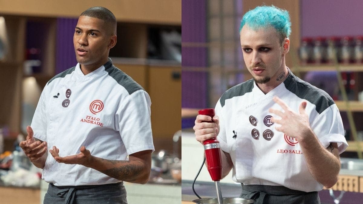 Italo Andrade e Leo Salles no MasterChef Confeitaria