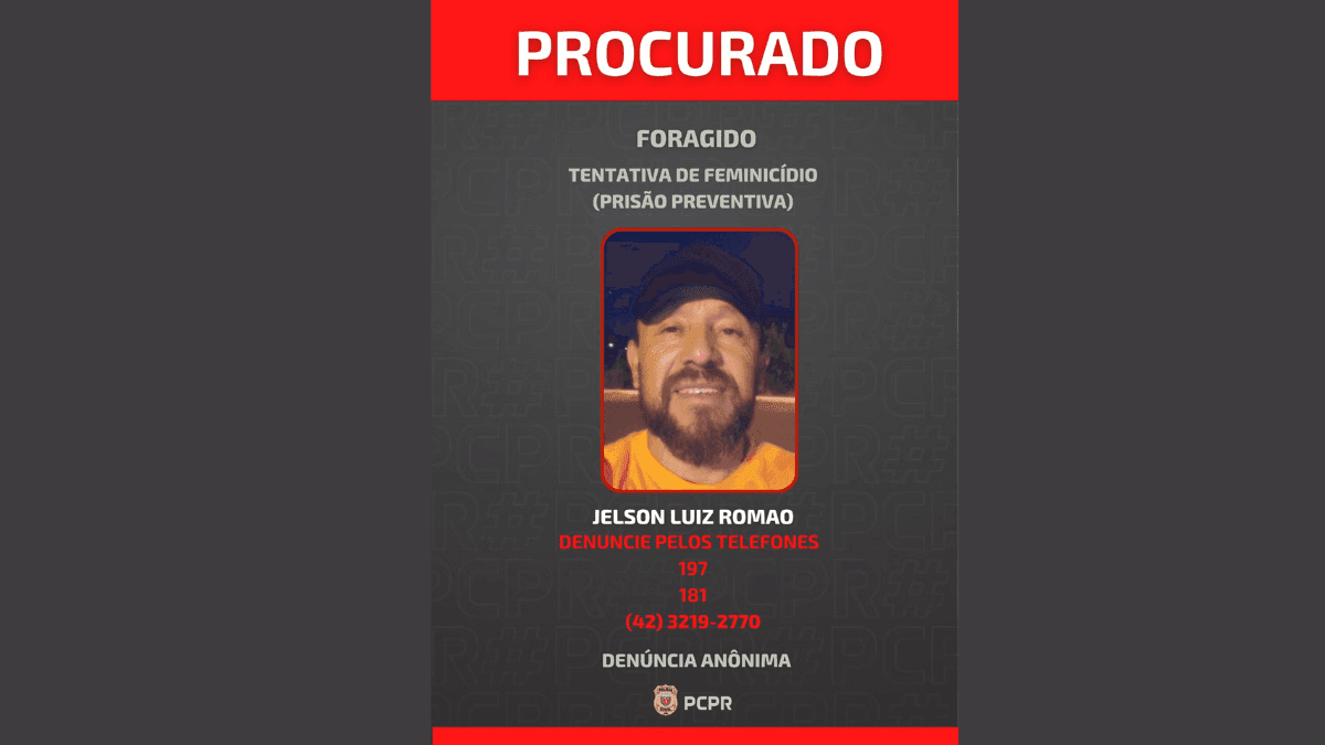Polícia Civil divulga imagem de suspeito de tentar matar esposa