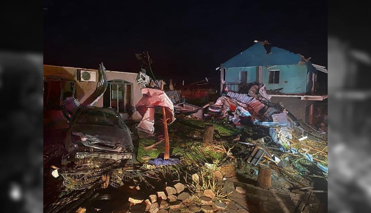 Tornado provoca destruição em Rio Bonito do Iguaçu, no Paraná