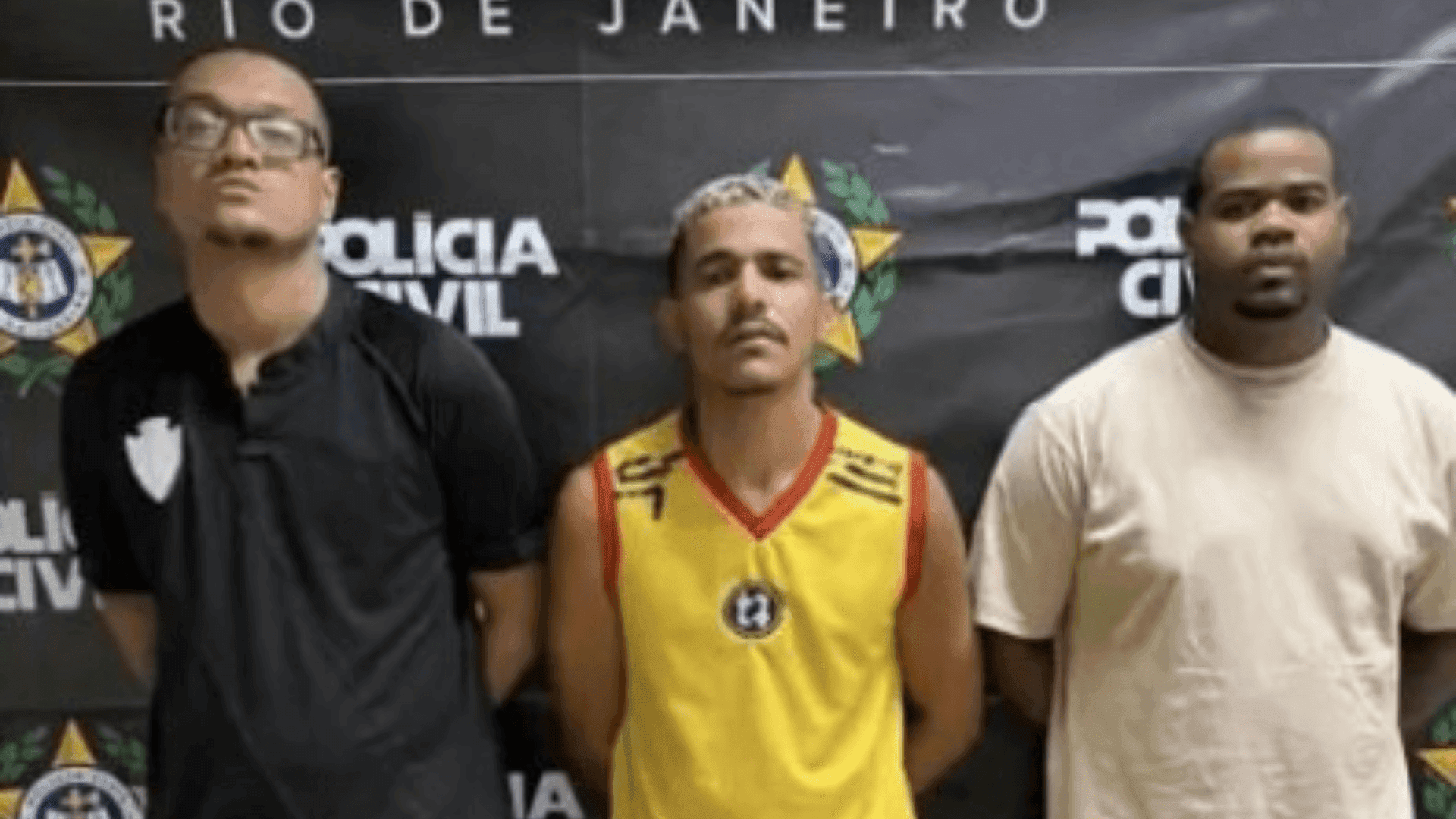Os três suspeitos que foram presos por tentativa de homicídio em Duque de Caxias