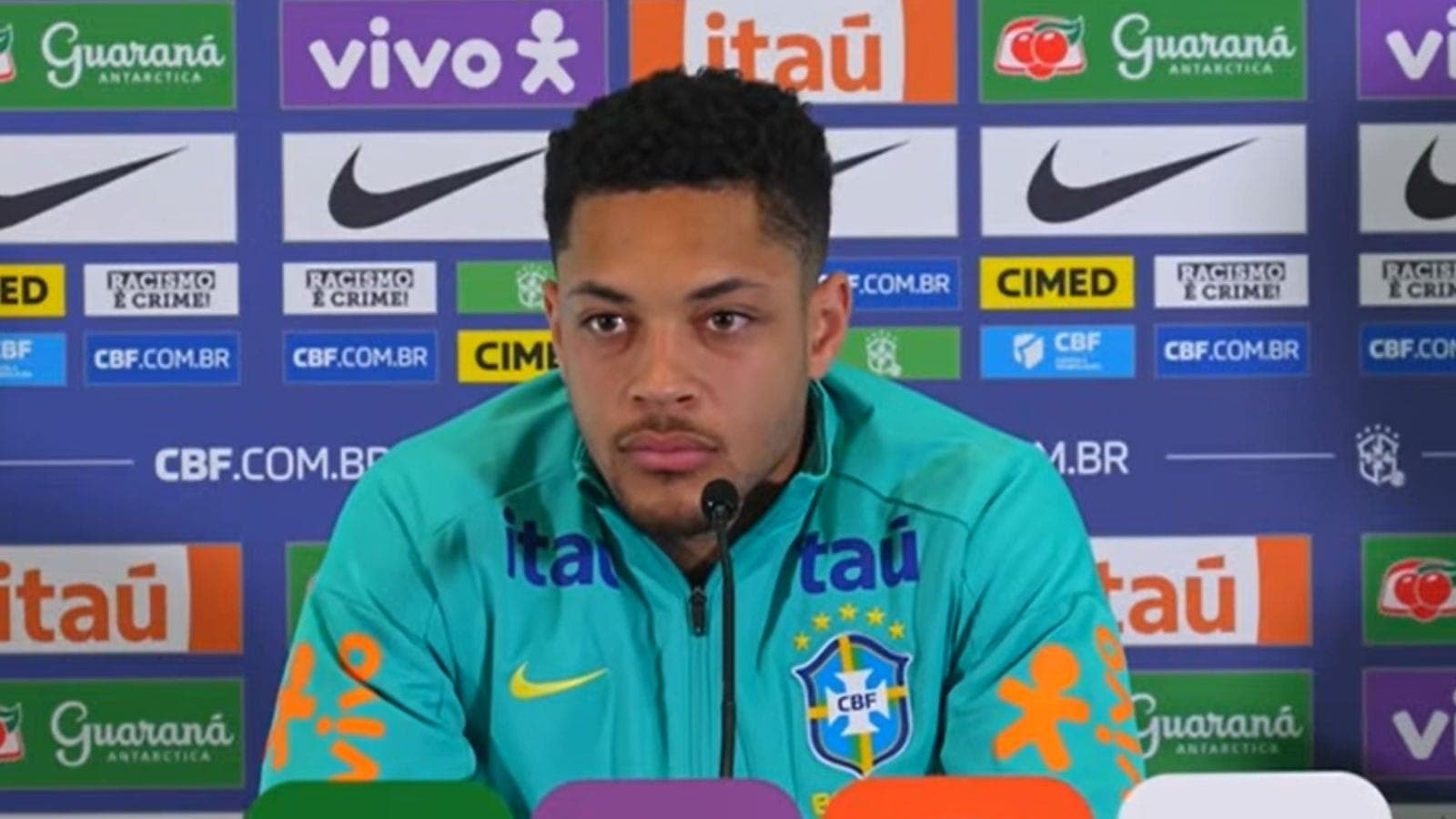 Vitor Roque, atacante da Seleção Brasileira e do Palmeiras