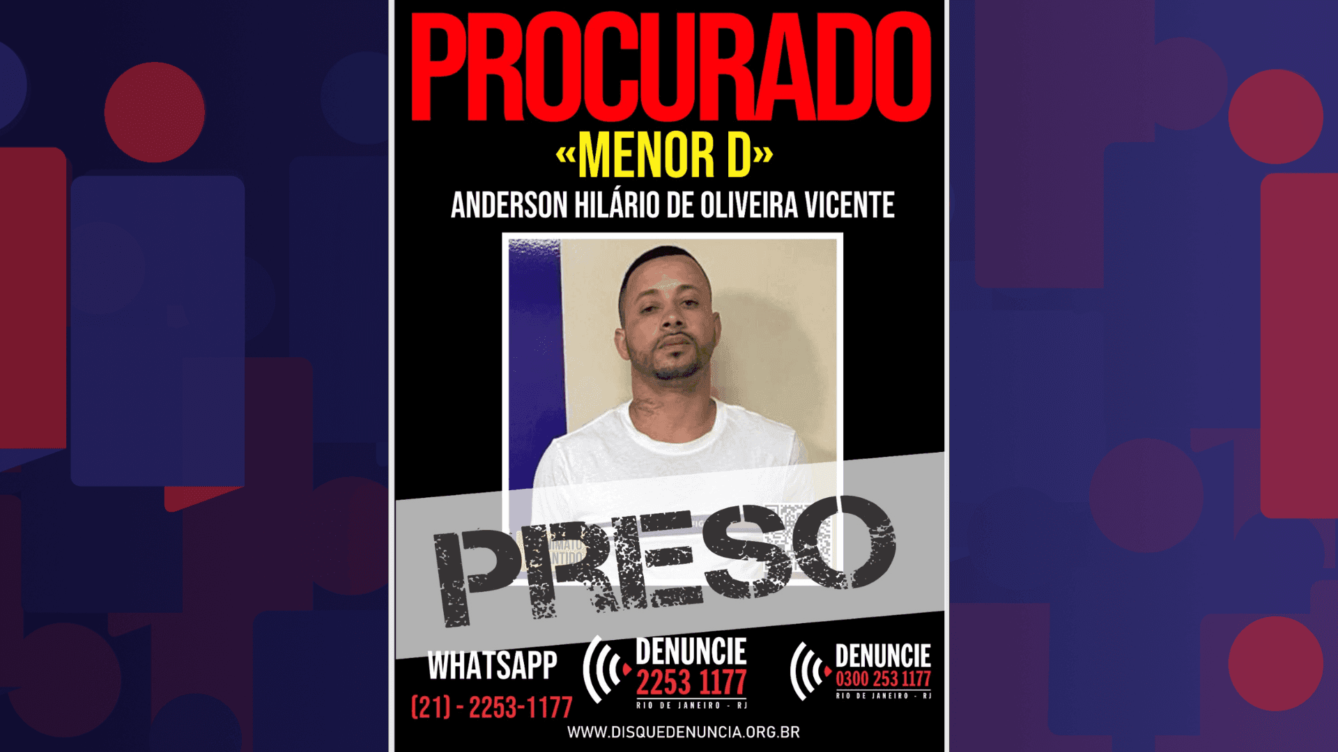 Suspeito apontado como chefe do tráfico no Complexo da Pedreira