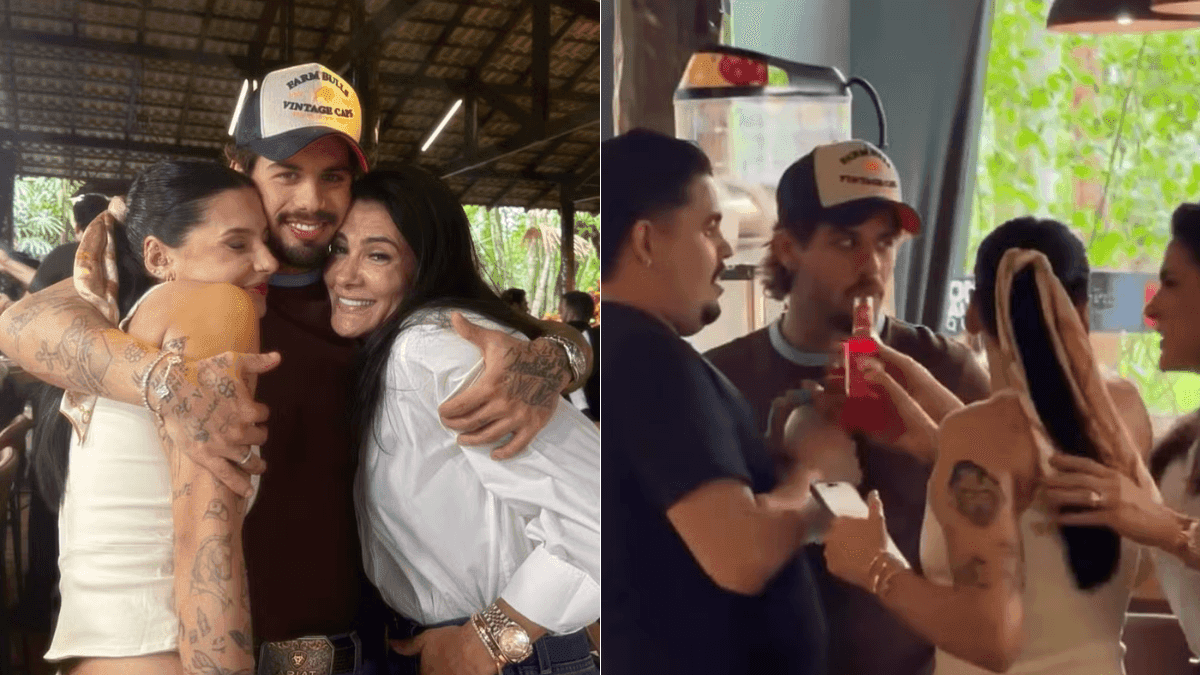 Mãe de Ana Castela dá "bronca" e tira bebida da boca de Zé Felipe
