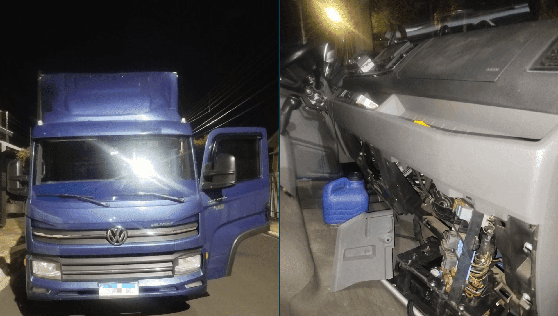 O caminhão encontrado com os criminosos havia sido furtado em São Paulo