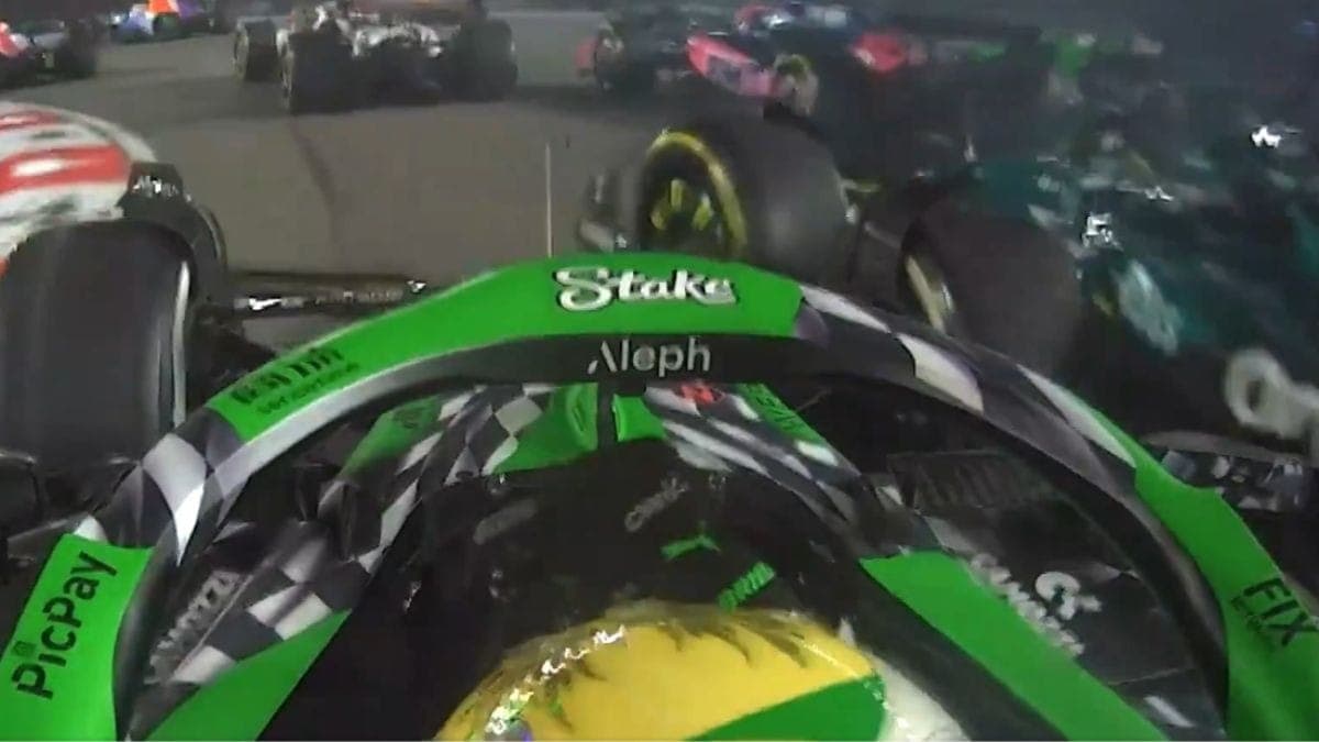 Bortoleto bate após largada e abandona GP de Las Vegas; veja o acidente