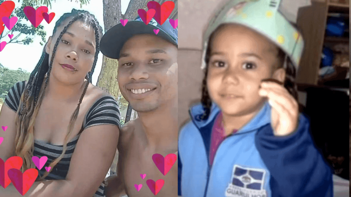 Lucas Silva Souza, a esposa Manoela Cristina Cesar e a filha, Emanuelly Lourenço Silva Souza