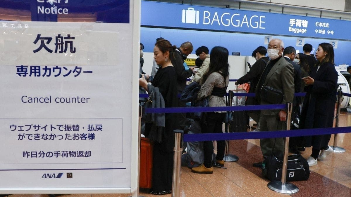 Fila em aeroporto do Japão após voos serem cancelados devido ao recall do Airbus A320