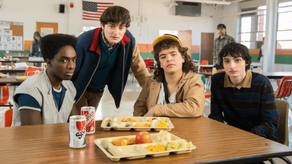 Lucas, Will, Dustin e Mike na 5ª temporada de Stranger Things