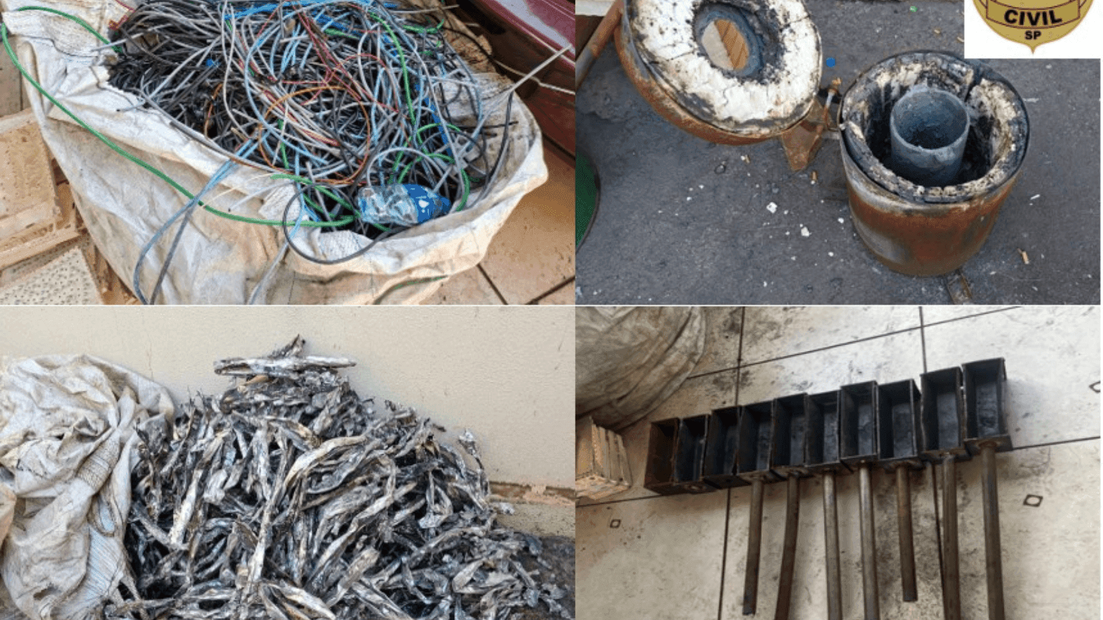 Foi desmantelada uma fábrica clandestina de fundição de cobre